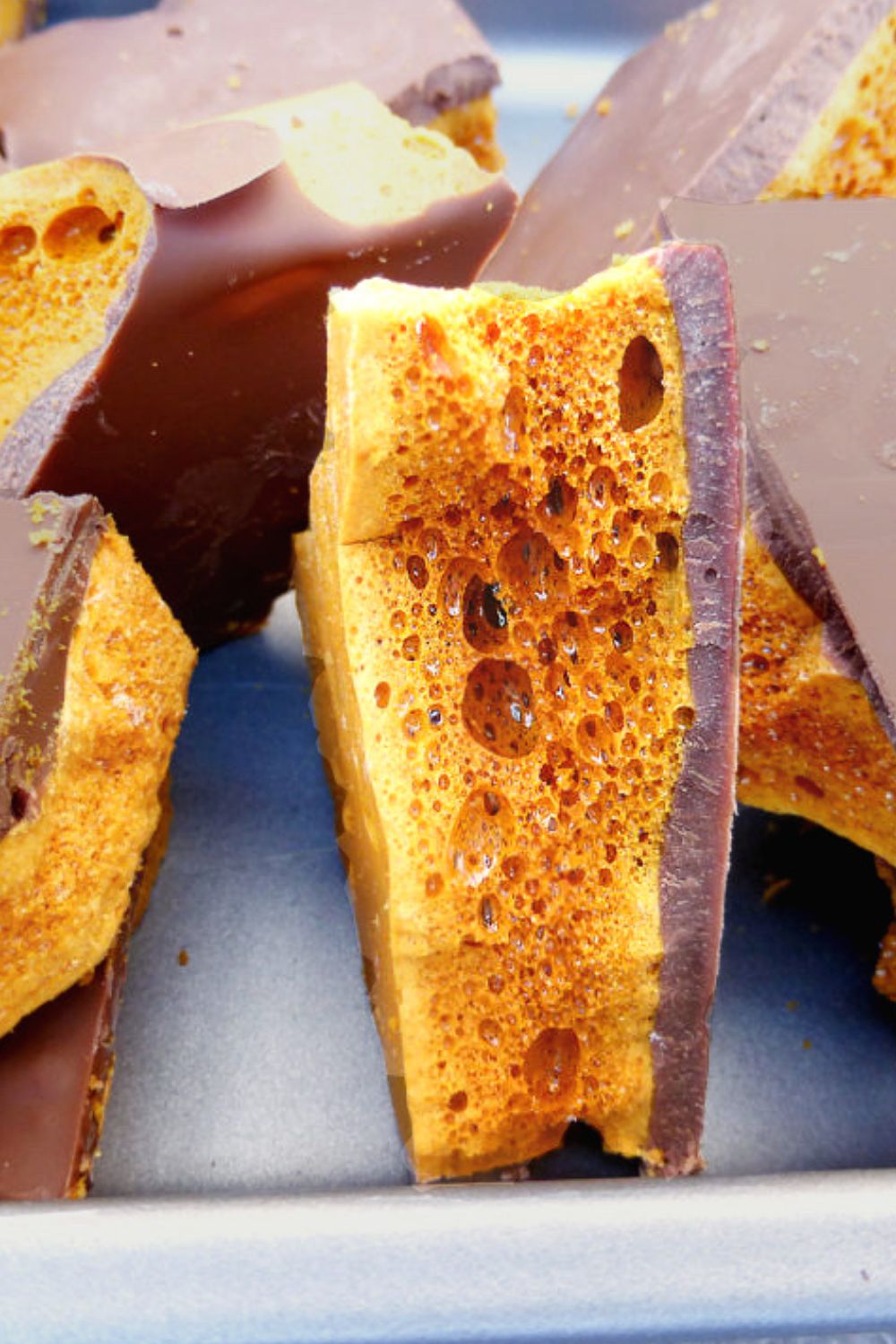 Chocolate Honeycomb (Cinder Toffee)