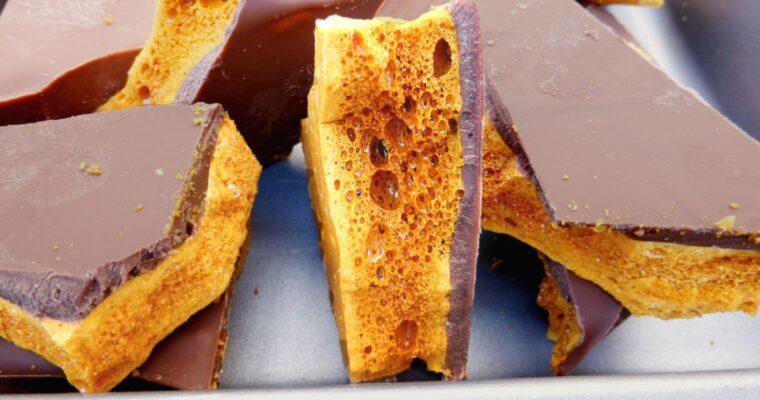 Chocolate Honeycomb (Cinder Toffee)