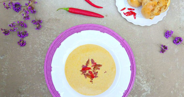 Thai Spiced Fresh Pumpkin and Bacon Soup