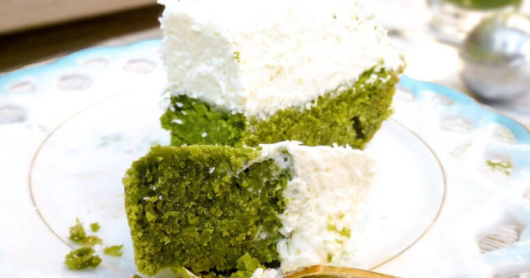 Gluten Free Coconut and Matcha Cream Cake