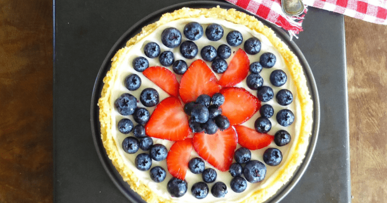 Lemon Cookie Pizza with Strawberries & Blueberries