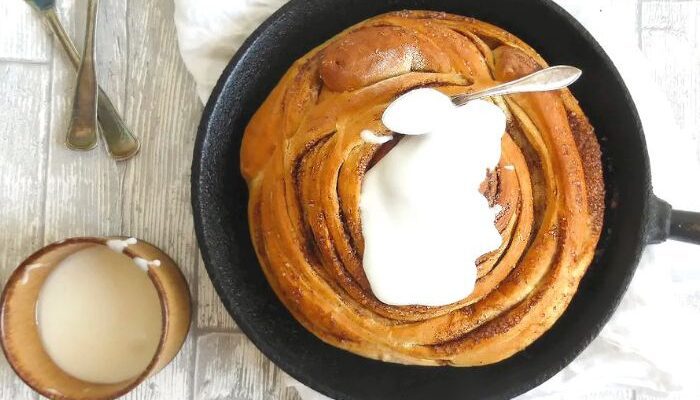 Giant Skillet Cinnamon Bun (lighter version)