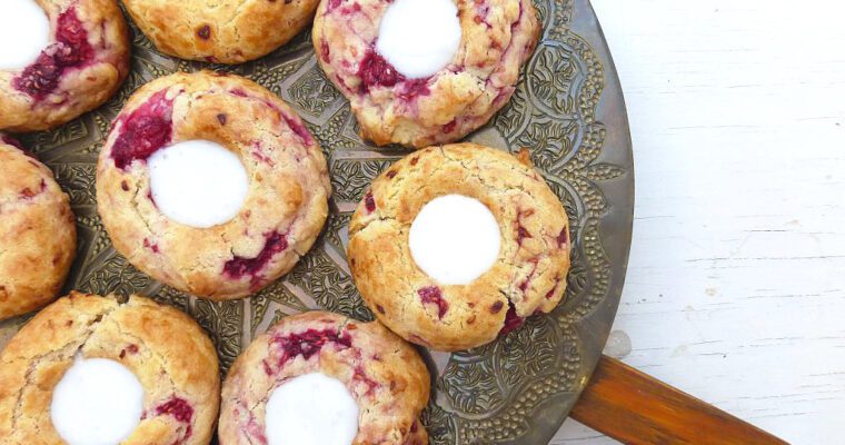 Raspberry Spelt Thumbprint Cookies