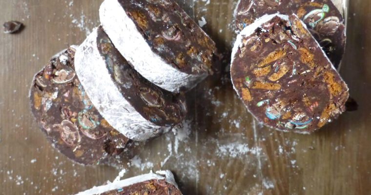 No-Bake Christmas Chocolate Salami