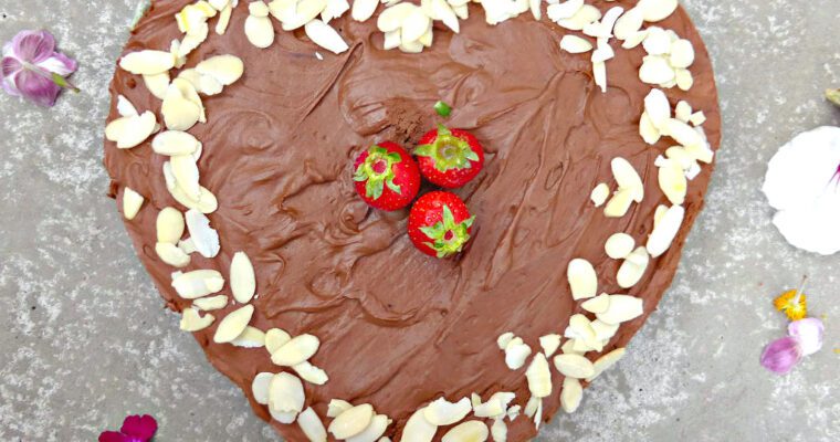 Spelt Brownie and Dark Chocolate Mousse Cake