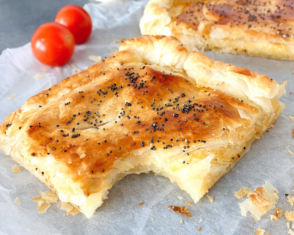 Savoury Cheese and Onion Puff Pastry Slices