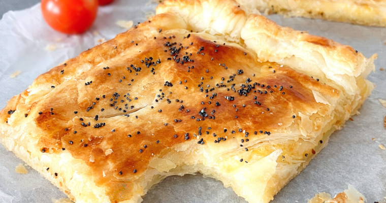 Savoury Cheese and Onion Puff Pastry Slices