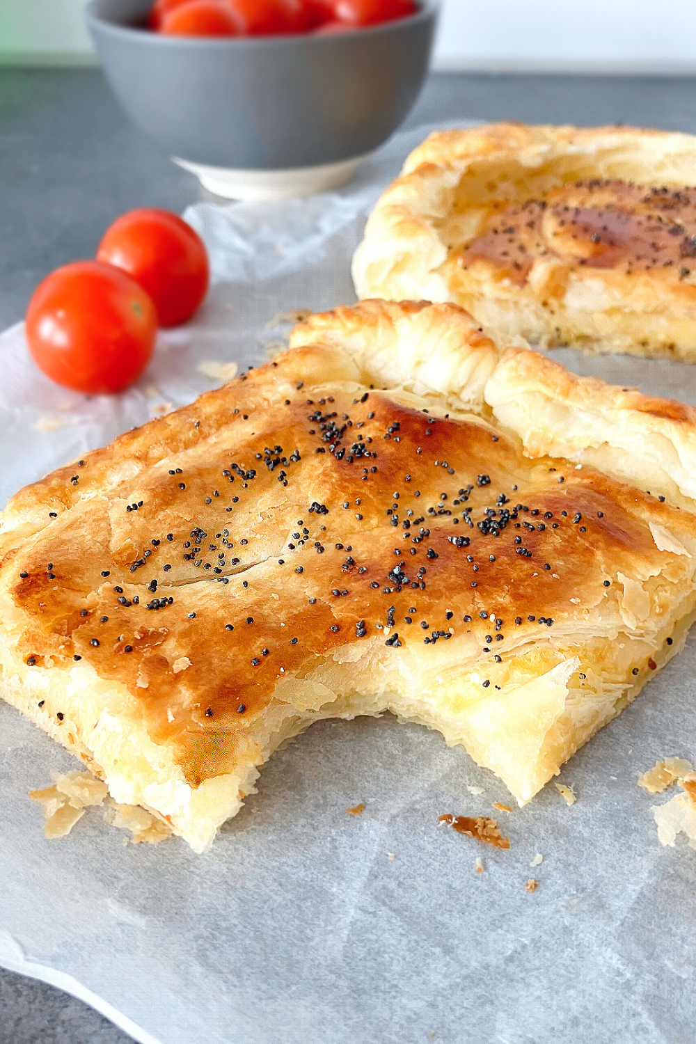 Savoury Cheese and Onion Puff Pastry Slices