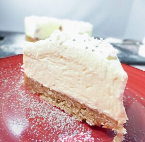 White Chocolate Truffle Cheesecake with a Ginger Oat Crust