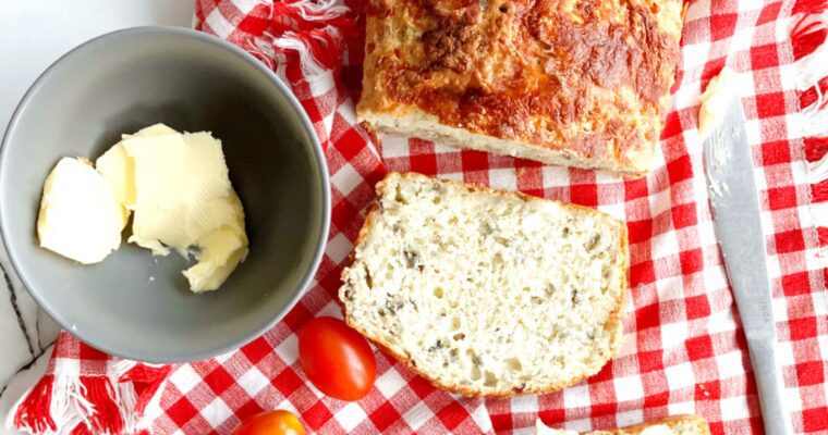 Feta and Red Onion Quick Bread