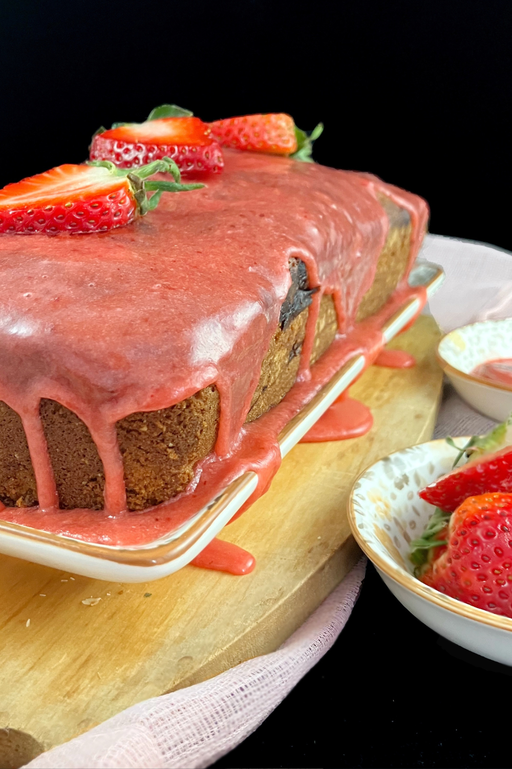 Strawberry Swirl Spelt Pound Cake (with a Strawberry Glaze)