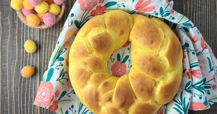 Easter Saffron Wreath Bread (with a Simple Glaze)