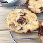 chocolate chip cookie on a wire rack