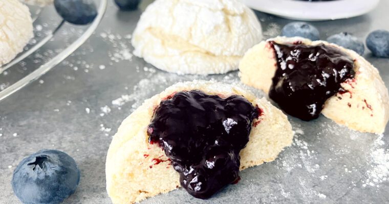 Spelt Lime Cookies with Blueberry Jam